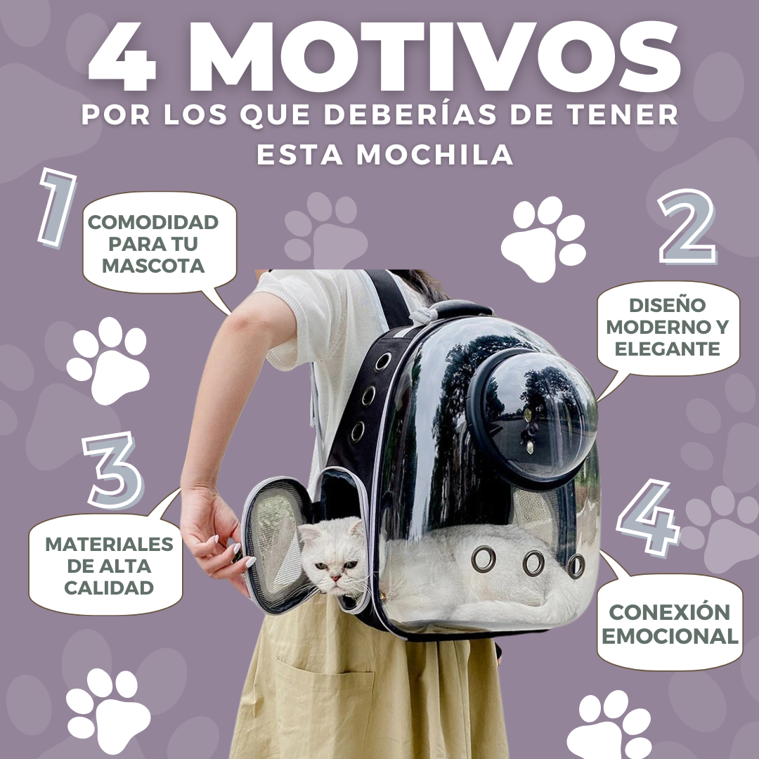 MOCHILA TRANSPORTADORA DE MASCOTAS