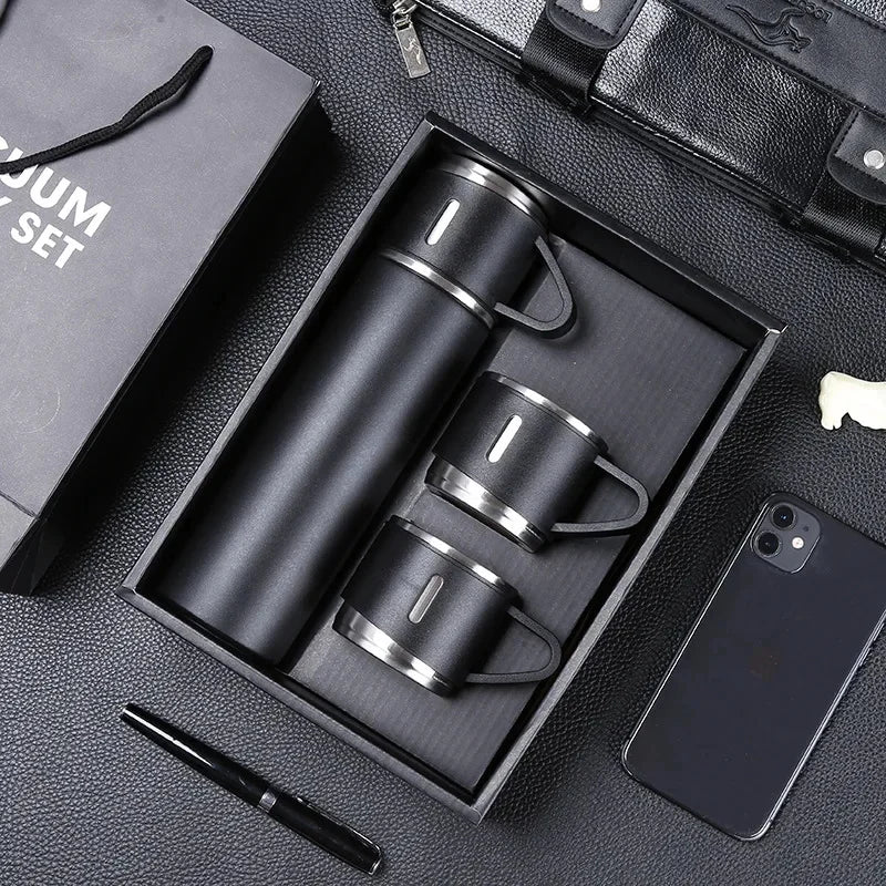 SET DE TERMO ACERO INOXIDABLE X3 TAZAS